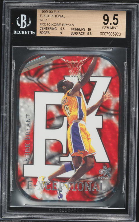 1999 Skybox E-X E-Xceptional Green Kobe Bryant /500 #XC10 BGS 9.5