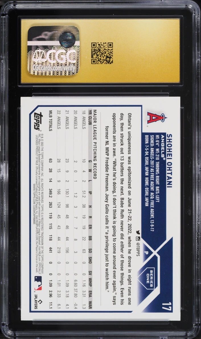 2023 Topps Shohei Ohtani #17 CGC 10 PRISTINE