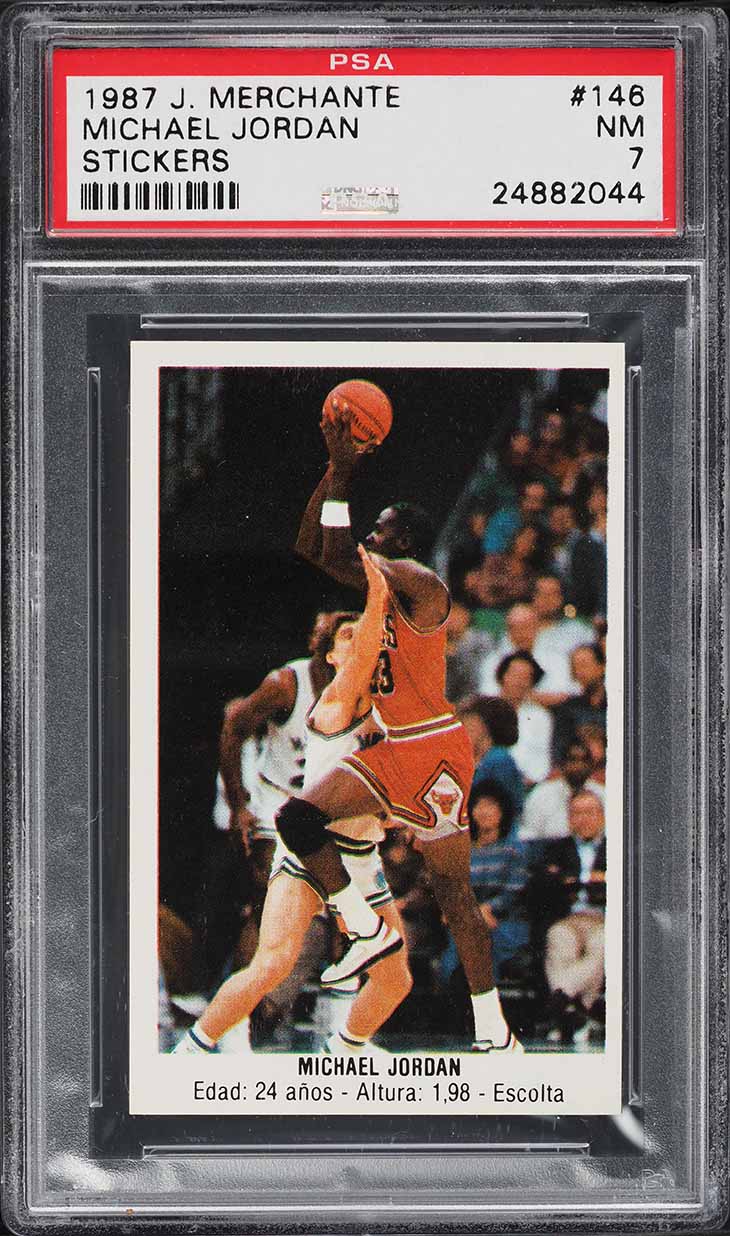 1987 J. Merchante Stickers Michael Jordan #146 PSA 7 NRMT