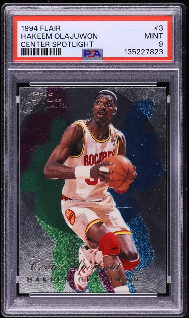 1994 Flair Center Spotlight Hakeem Olajuwon #3 PSA 9 MINT