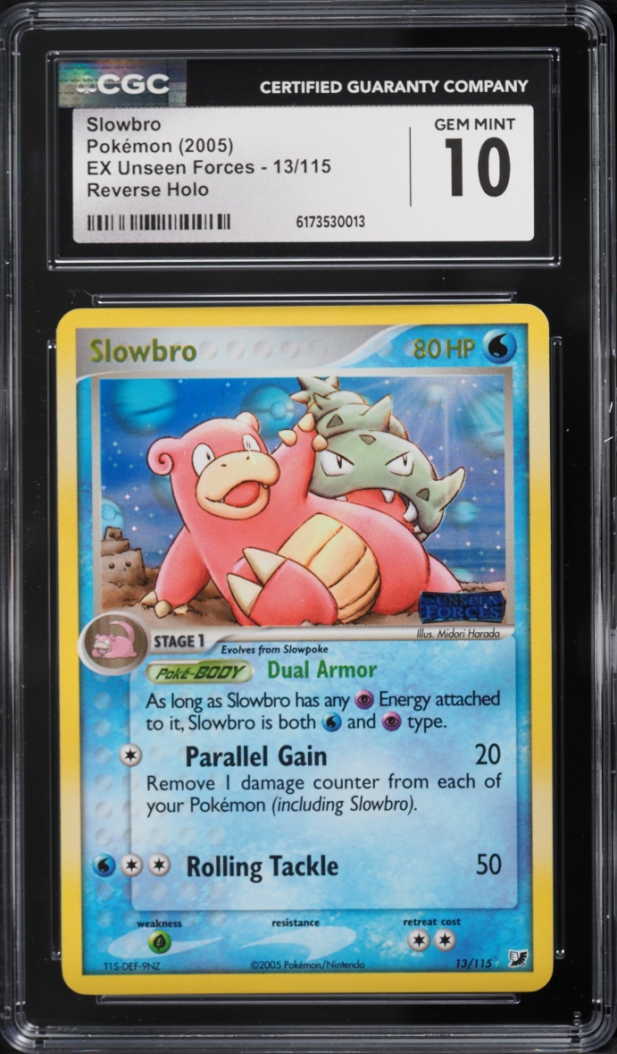 2005 Pokemon EX Unseen Forces Reverse Holo Slowbro #13 CGC 10 GEM MINT