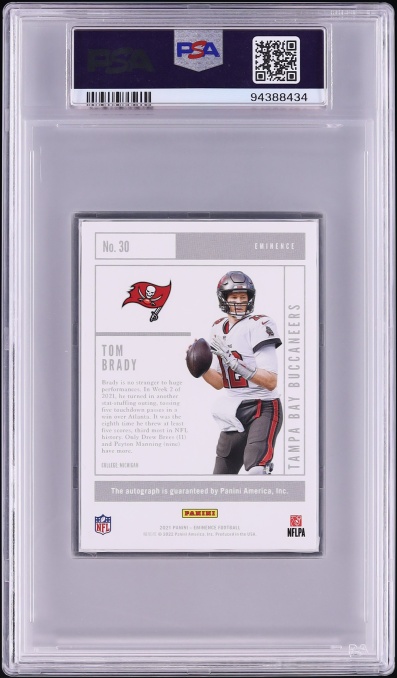 2021 Panini Eminence Unsigned Proof TB12 Collection Tom Brady AUTO DNA 10 #30 PSA 8 NM-MT