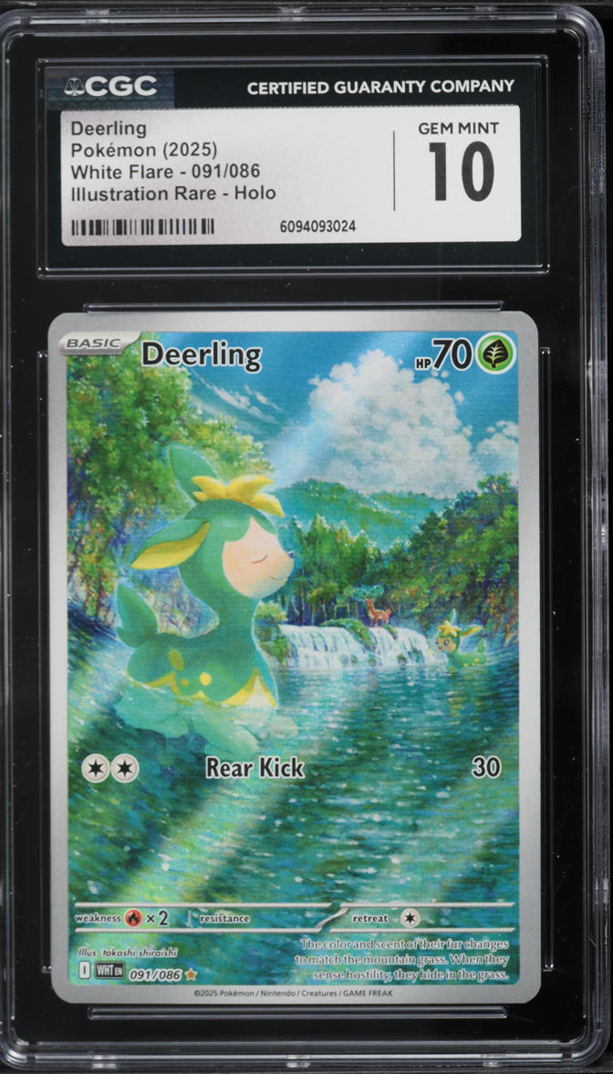 2025 Pokemon Scarlet & Violet White Flare IR Deerling #91 CGC 10 GEM MINT