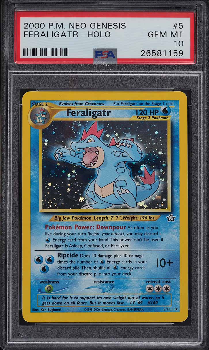 2000 Pokemon Neo Genesis Holo Feraligatr #5 PSA 10 GEM MINT