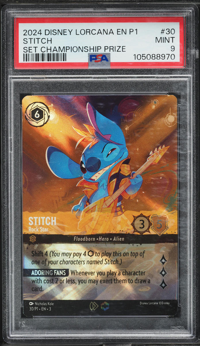2024 Disney Lorcana Promo Set Championship Prize Stitch #30 PSA 9 MINT ...