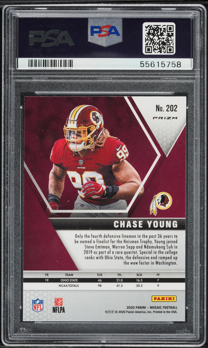 2020 Panini Mosaic Chase Young ROOKIE #202 PSA 10 GEM MINT