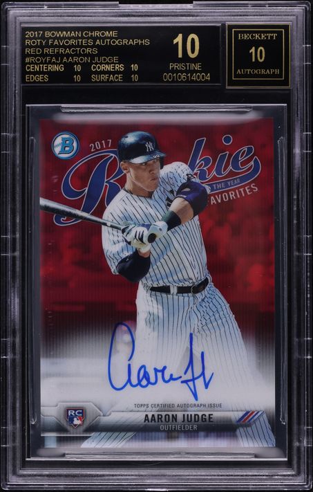 2017 Bowman Chrome ROY Red Refractor Aaron Judge RC AUTO /5