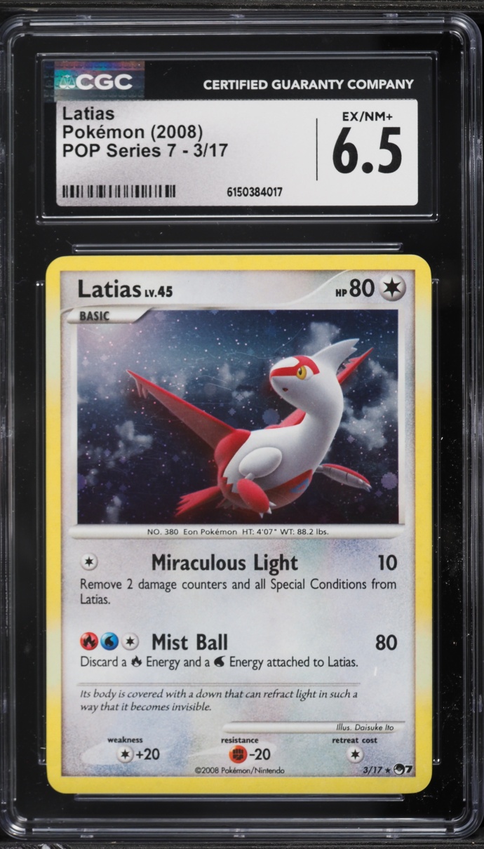 2008 Pokemon POP Series 7 Holo Latias #3 CGC 6.5 EXMT+