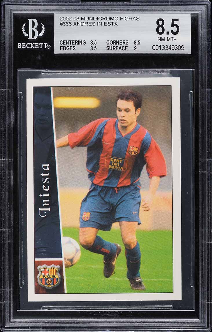 2002 Mundicromo Las Fichas De La Liga Andres Iniesta ROOKIE #666 BGS 8.5 NM-MT+