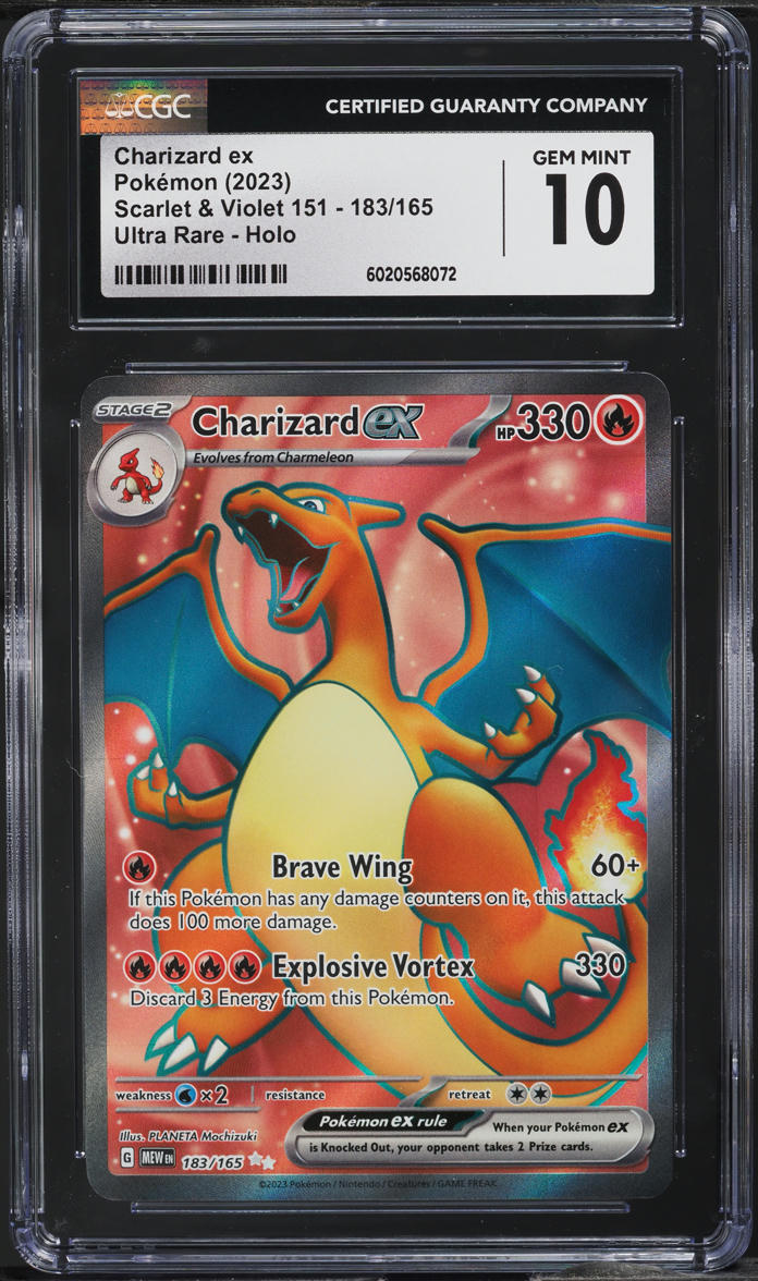 2023 Pokemon Scarlet & Violet 151 Full Art Charizard ex #183 CGC 10 GEM ...