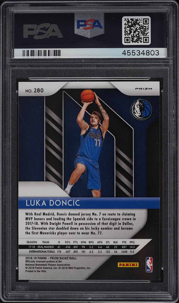 2018 Panini Prizm Pink Ice Luka Doncic ROOKIE RC #280 PSA 9 MINT