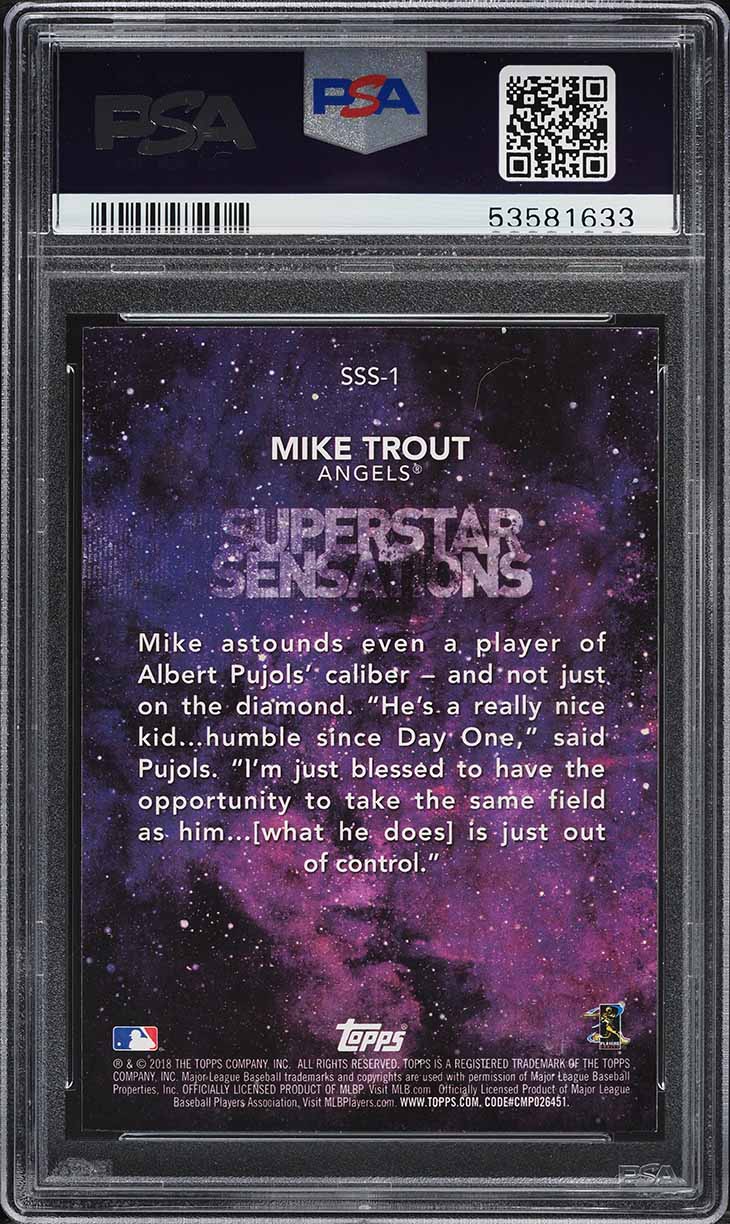 2018 Topps Superstar Sensations Mike Trout #SSS-1 PSA 10 GEM MINT