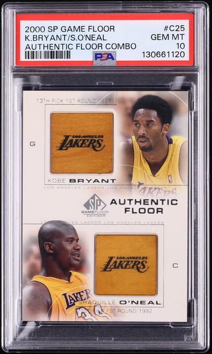 2000 SP Game Floor Authentic Kobe Bryant Shaquille O'Neal RELIC #C25 PSA 10 GEM MINT