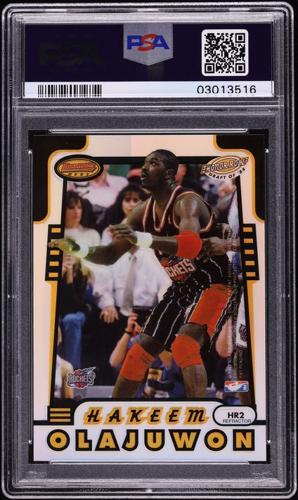 1996 Bowman's Best Honor Roll Refractor Michael Jordan & Hakeem Olajuwon #HR2 PSA 10 GEM MINT