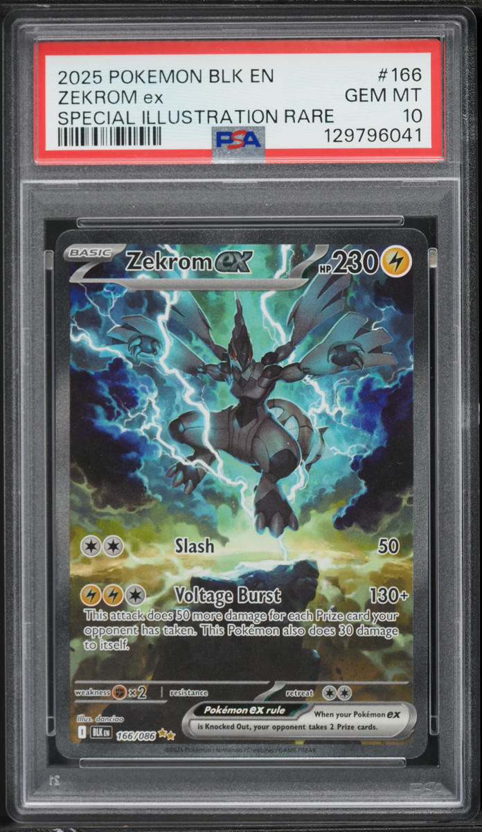 2025 Pokemon Scarlet & Violet Black Bolt SIR Zekrom ex #166 PSA 10 GEM MINT