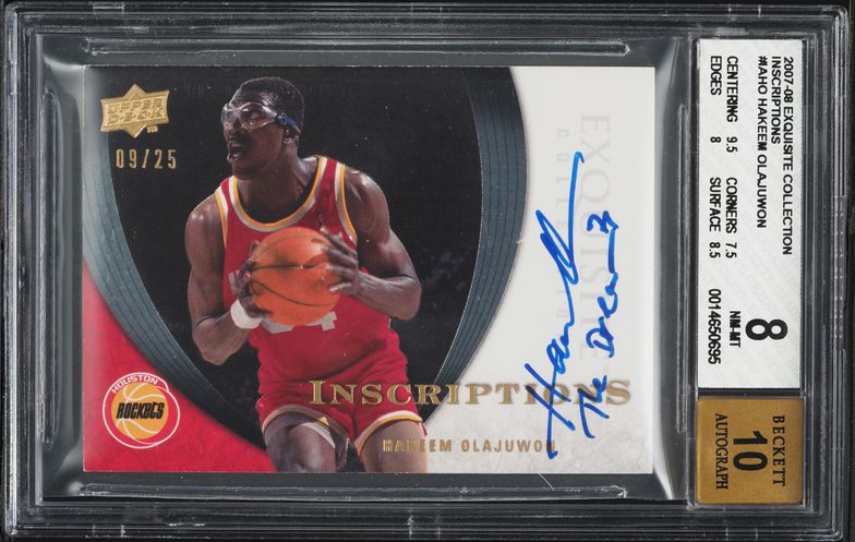 2022 Leaf Vibrance Green Crystals Hakeem Olajuwon AUTO DNA 10 1/7