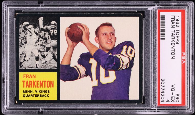 1962 Topps Football Fran Tarkenton ROOKIE #90 PSA 4 VGEX
