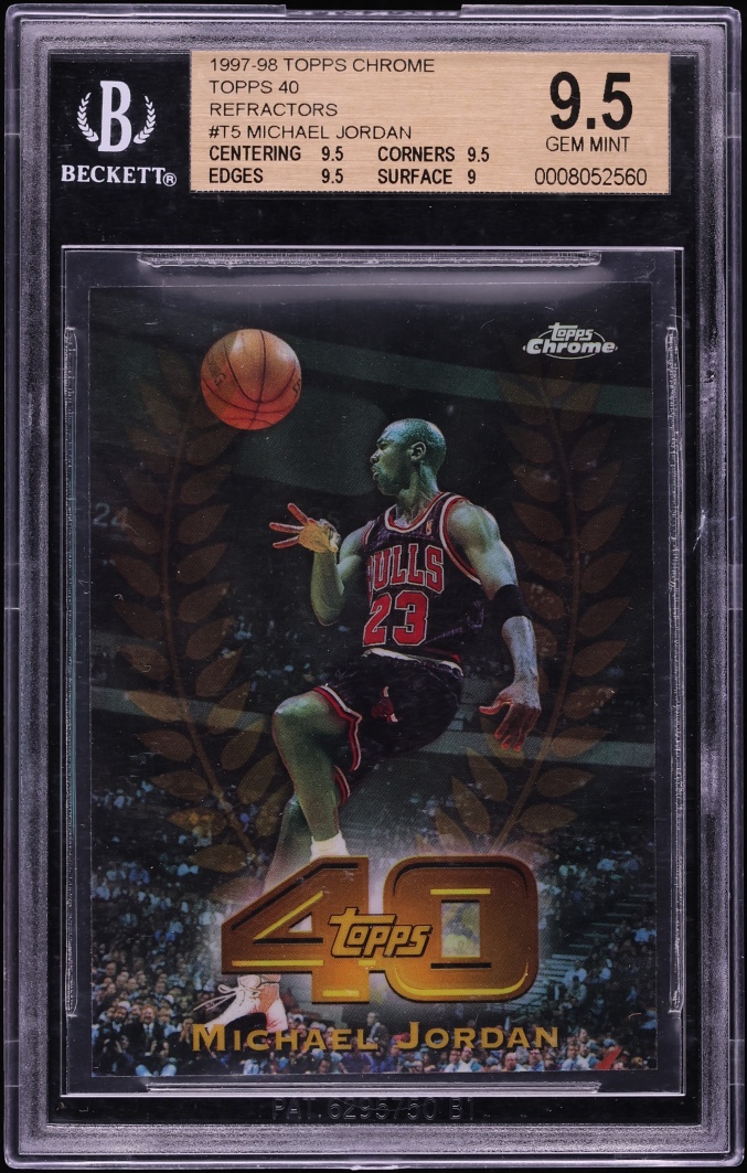 1997 Topps Chrome 40 Refractor Michael Jordan #T40-5 BGS 9.5 GEM MINT