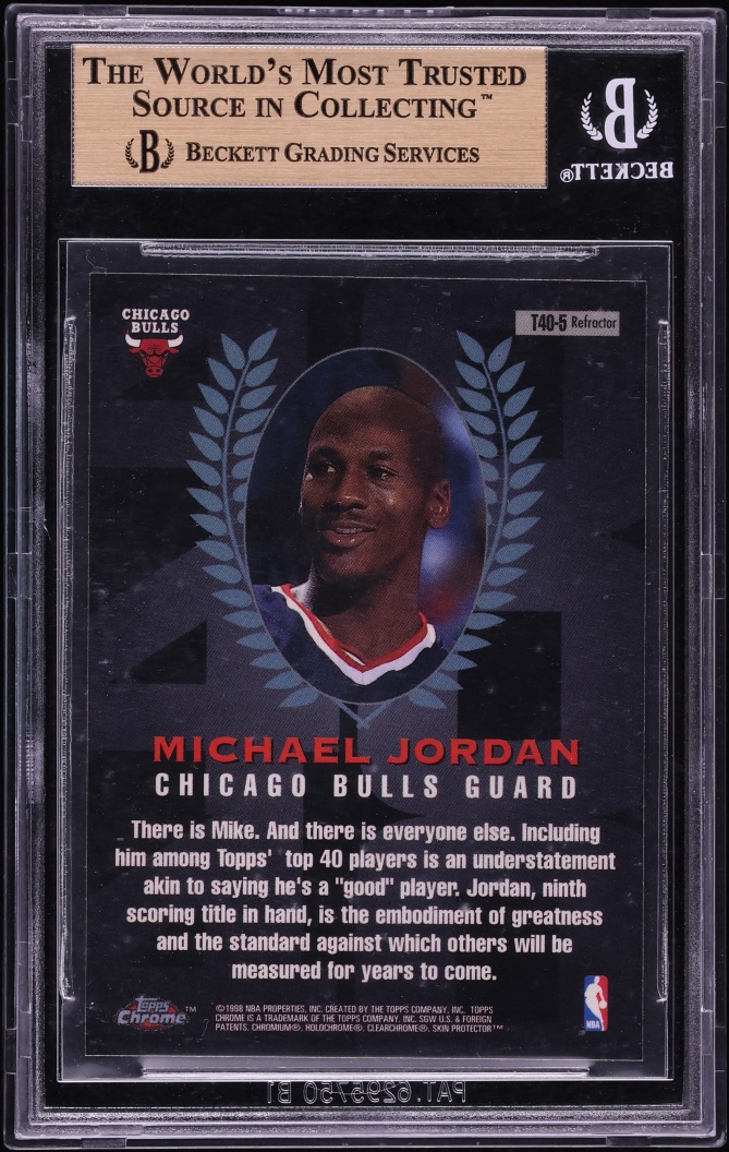 1997 Topps Chrome 40 Refractor Michael Jordan #T40-5 BGS 9.5 GEM MINT - Photo 2