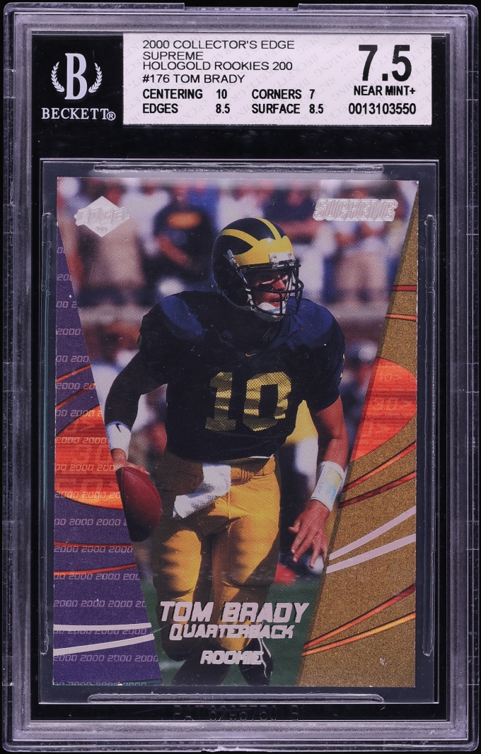 2000 Collector's Edge Supreme Hologold Tom Brady ROOKIE /200 #176 BGS 7.5 NRMT+