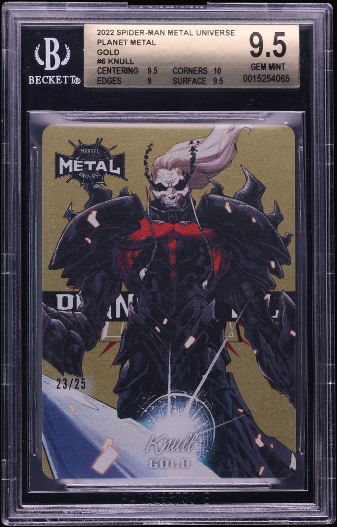 2022 Marvel Metal Universe Spider-Man Planet Metal Gold Knull /25 #6 BGS 9.5 GEM MINT