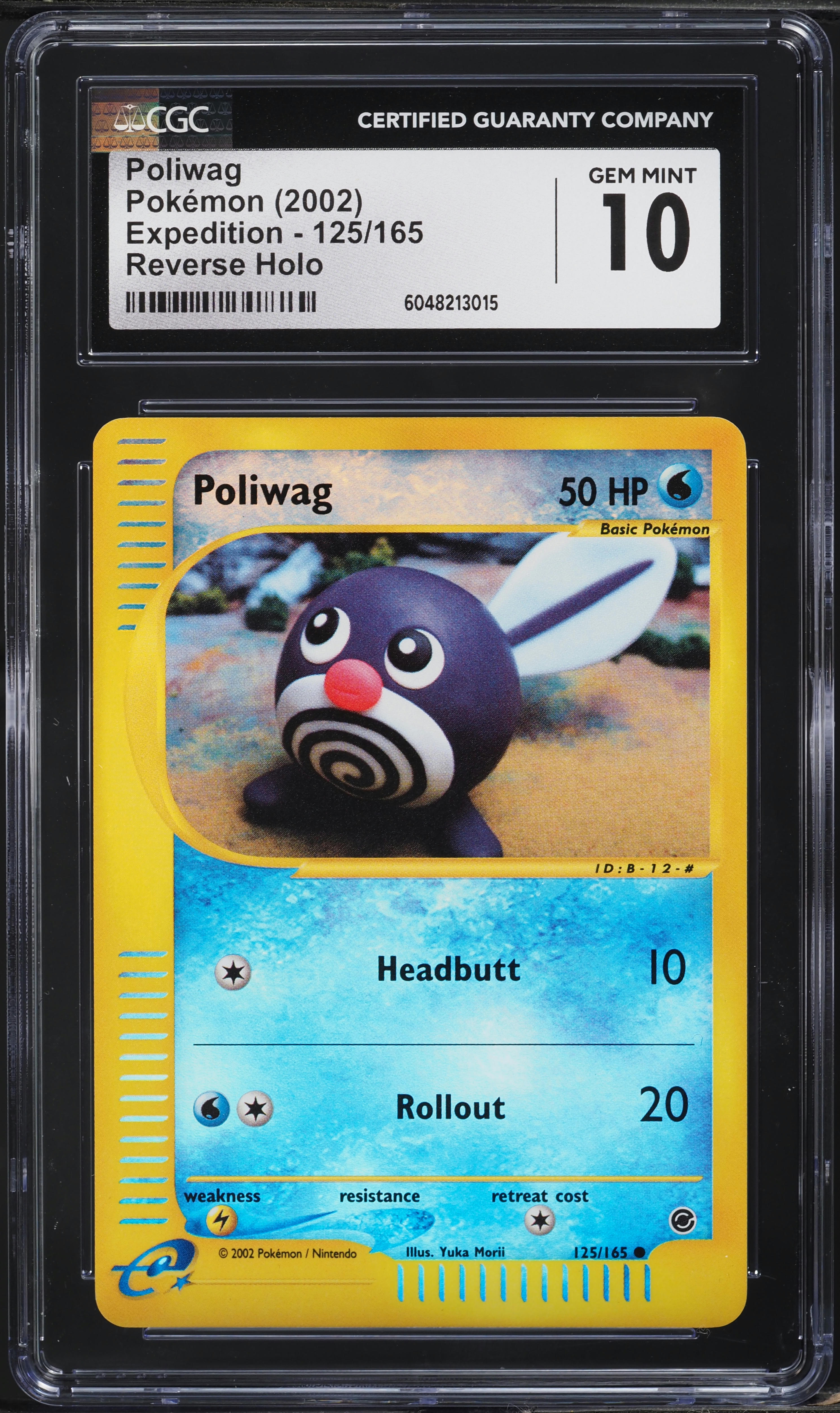 2002 Pokemon Expedition Reverse Holo Poliwag #125 CGC 10 GEM MINT