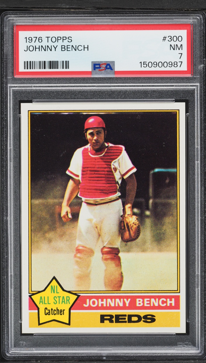 1976 Topps Johnny Bench All Star Catcher #300 PSA 7 NRMT