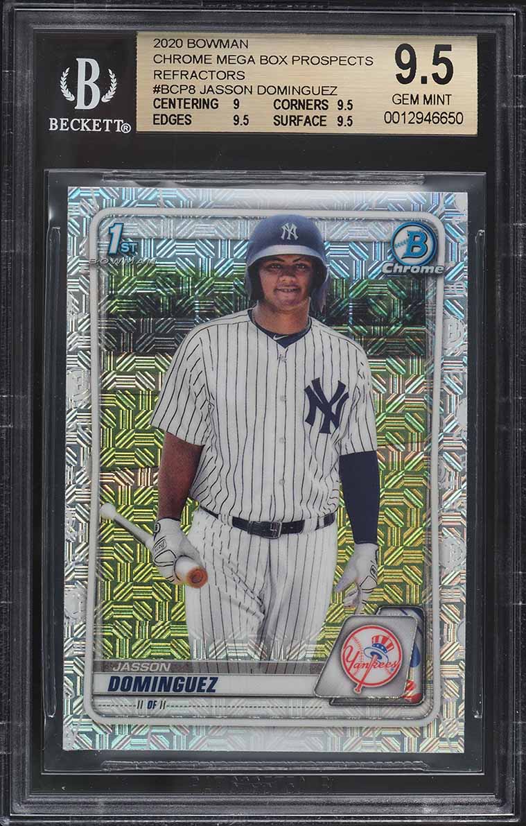 2020 Bowman Chrome Mega Box Refractor Jasson Dominguez PROSPECT #BCP8 BGS 9.5 GEM MINT