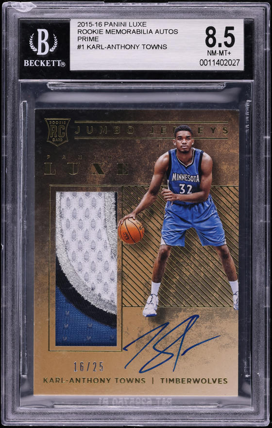 2015 Panini Flawless Karl-Anthony Towns ROOKIE PATCH AUTO /25 #MM