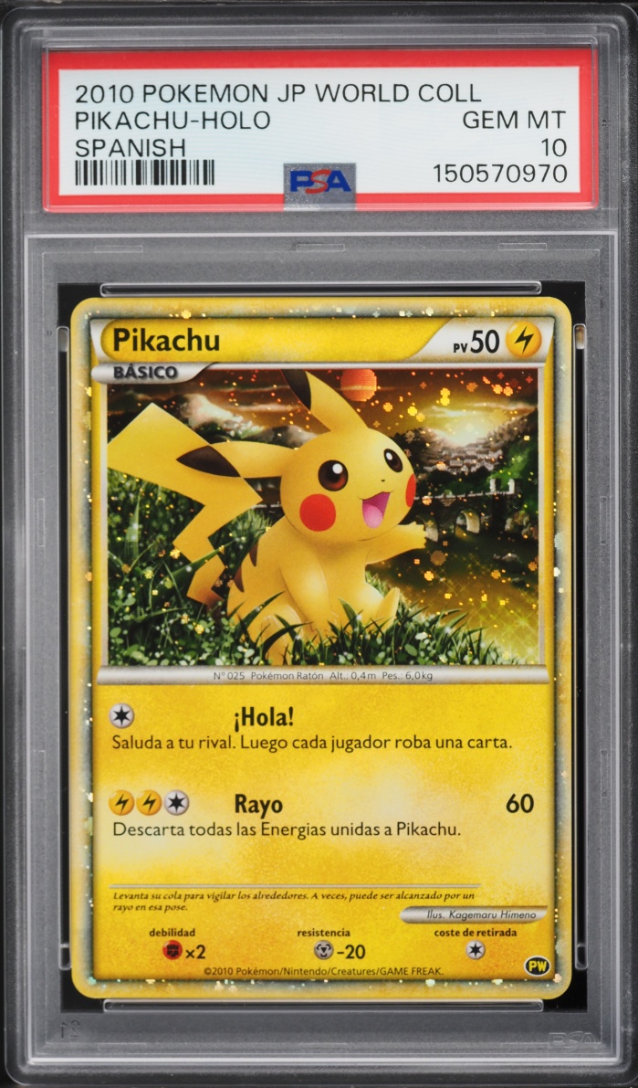 2010 Pokemon Spanish Heartgold & Soulsilver World Collection Holo Pikachu PSA 10 GEM MINT
