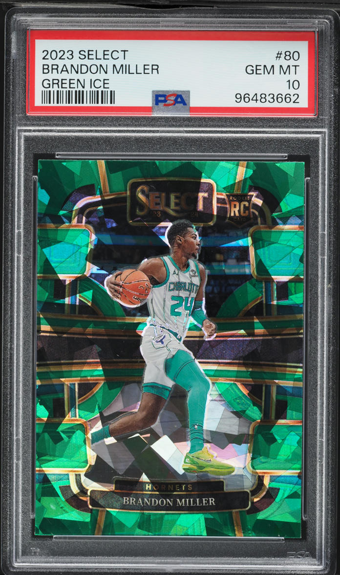 2023 Select Concourse Green Ice Prizm Brandon Miller ROOKIE #80 PSA 10 GEM MINT