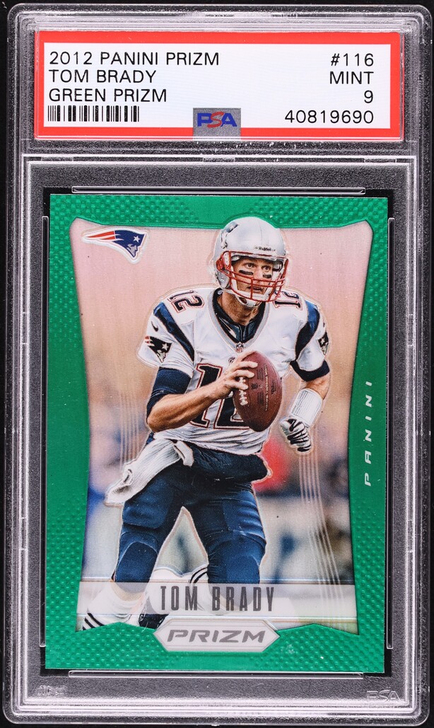 2012 Panini Prizm Green Tom Brady #116 PSA 9 MINT - Photo 1