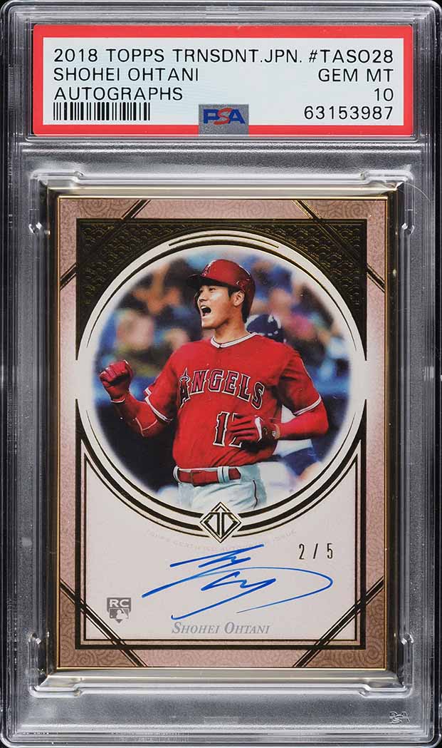 2018 Topps Transcendent Japan Shohei Ohtani ROOKIE RC AUTO 2/5 PSA