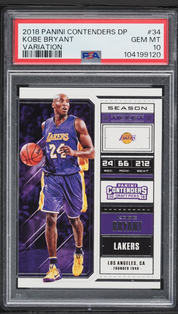 2018 Panini Contenders Draft Picks Variation Kobe Bryant #34 PSA 10 GEM MINT