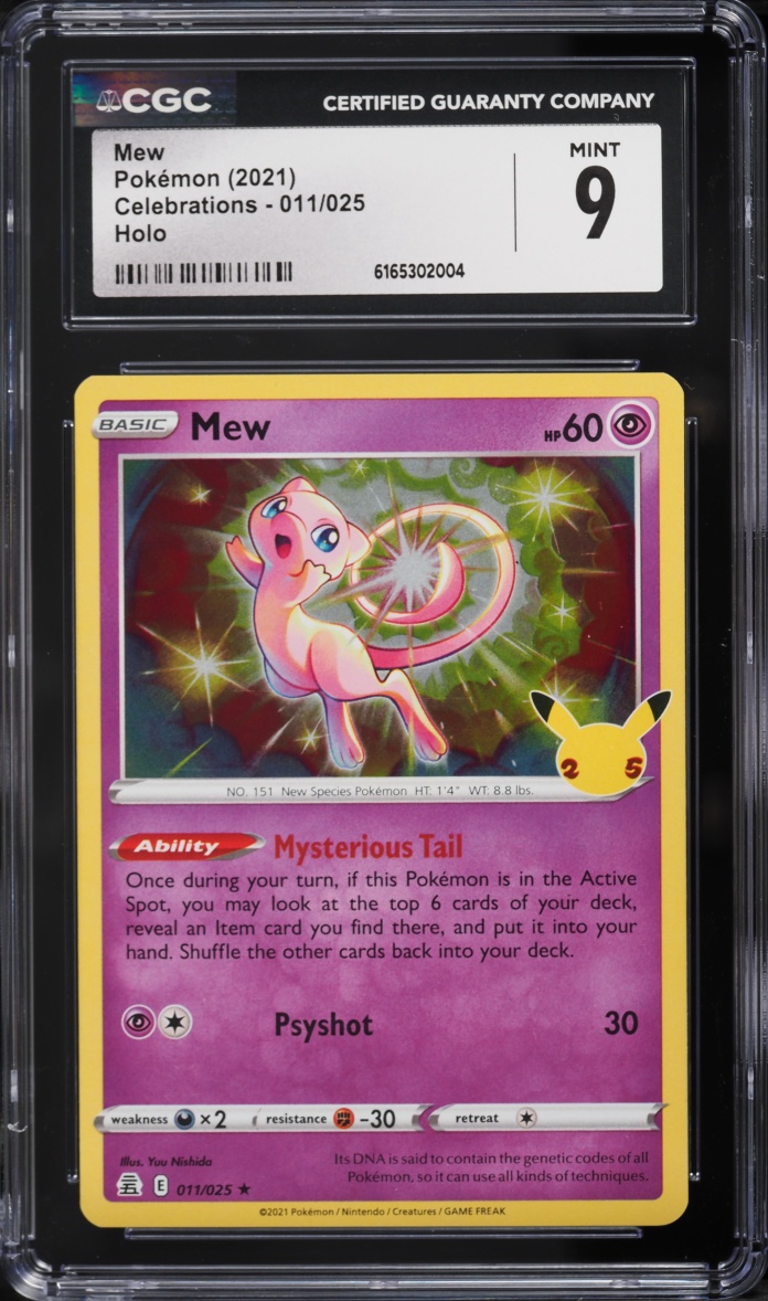 2021 Pokemon Sword & Shield Celebrations Holo Mew #11 CGC 9 MINT