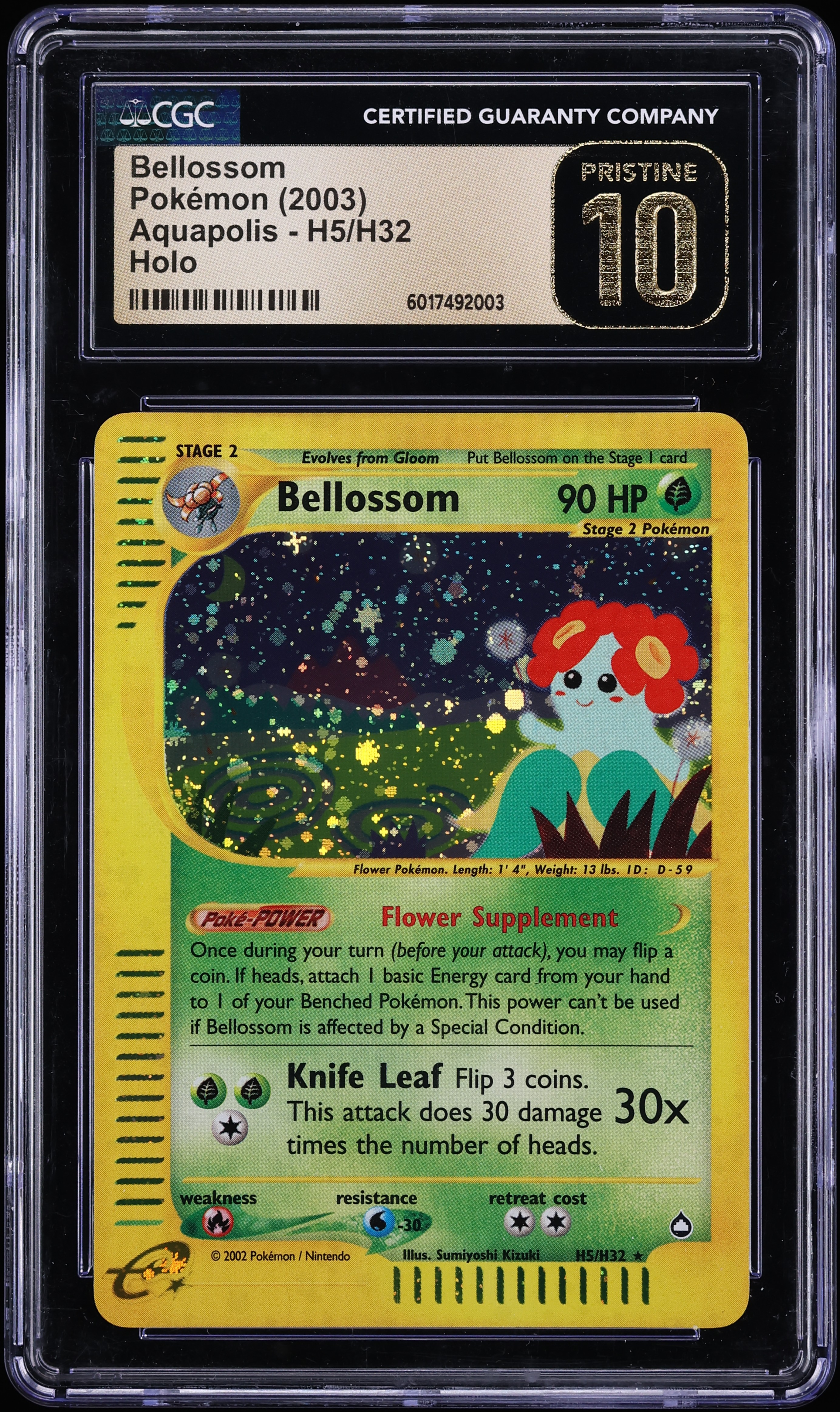 2003 Pokemon Aquapolis Holo Bellossom #H5 CGC 10 PRISTINE