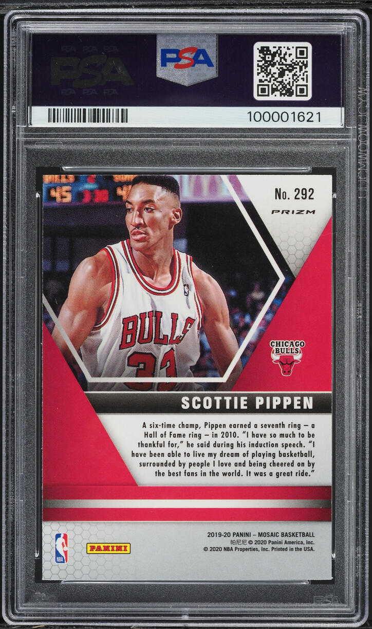 2019 Panini Mosaic Gold Wave Scottie Pippen #292 PSA 10 GEM MINT