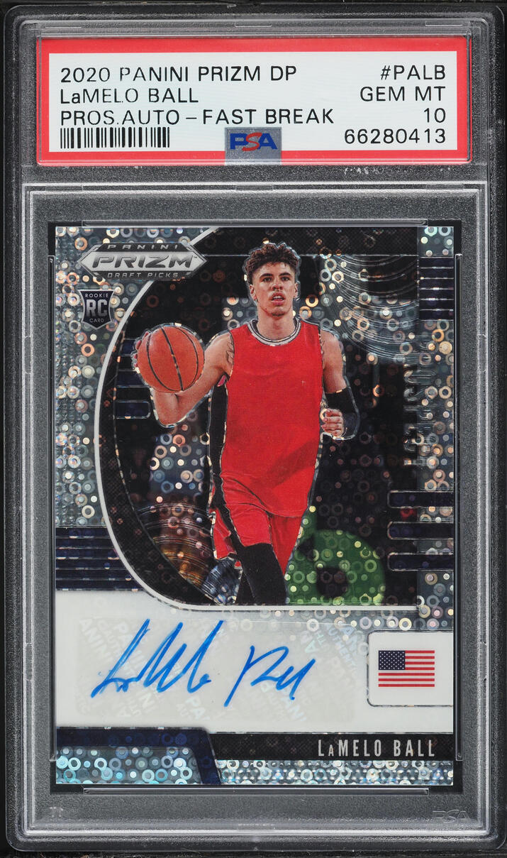 2020 Panini Prizm Draft Picks Fast Break LaMelo Ball ROOKIE AUTO
