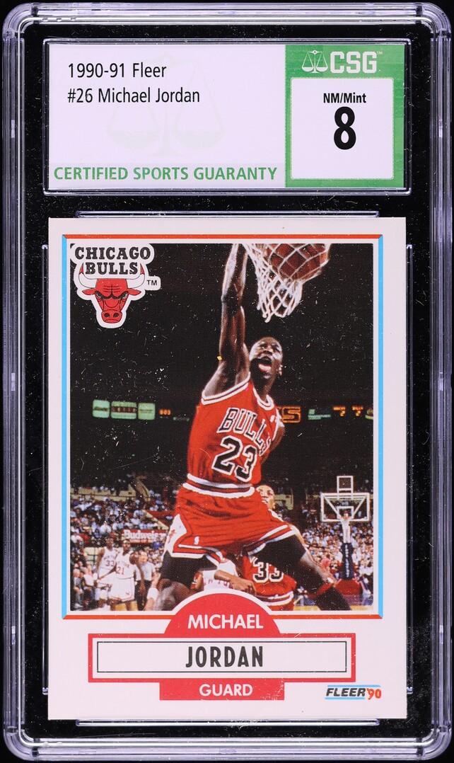 1990 Fleer Basketball Michael Jordan #26 CSG 8 NM-MT
