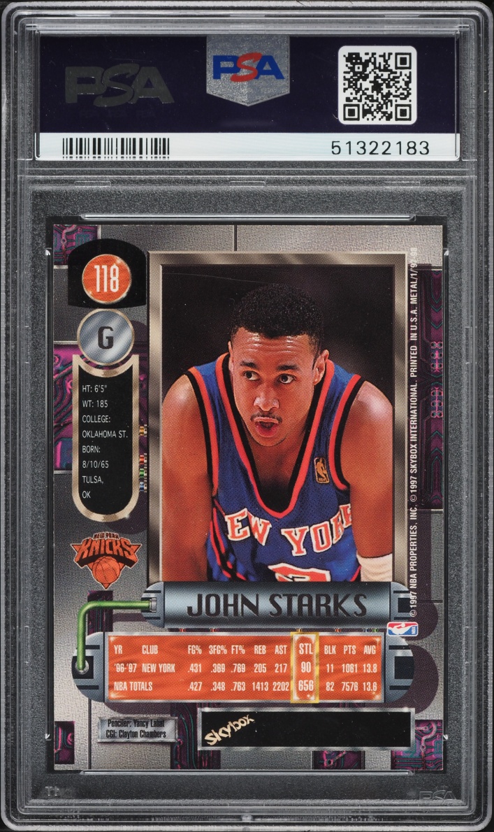1997 Metal Universe John Starks #118 PSA 7 NRMT