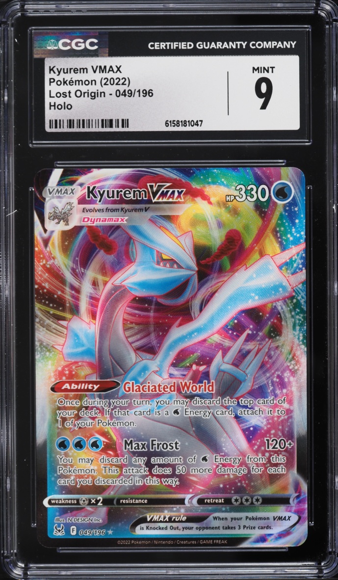 2022 Pokemon Sword & Shield Lost Origin Full Art Kyurem VMAX #49 CGC 9 MINT