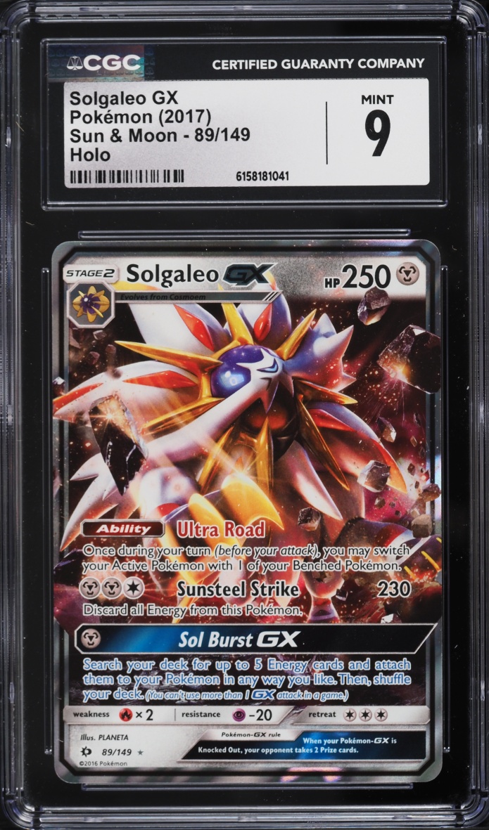 2017 Pokemon Sun & Moon Holo Solgaleo Gx #89 CGC 9 MINT