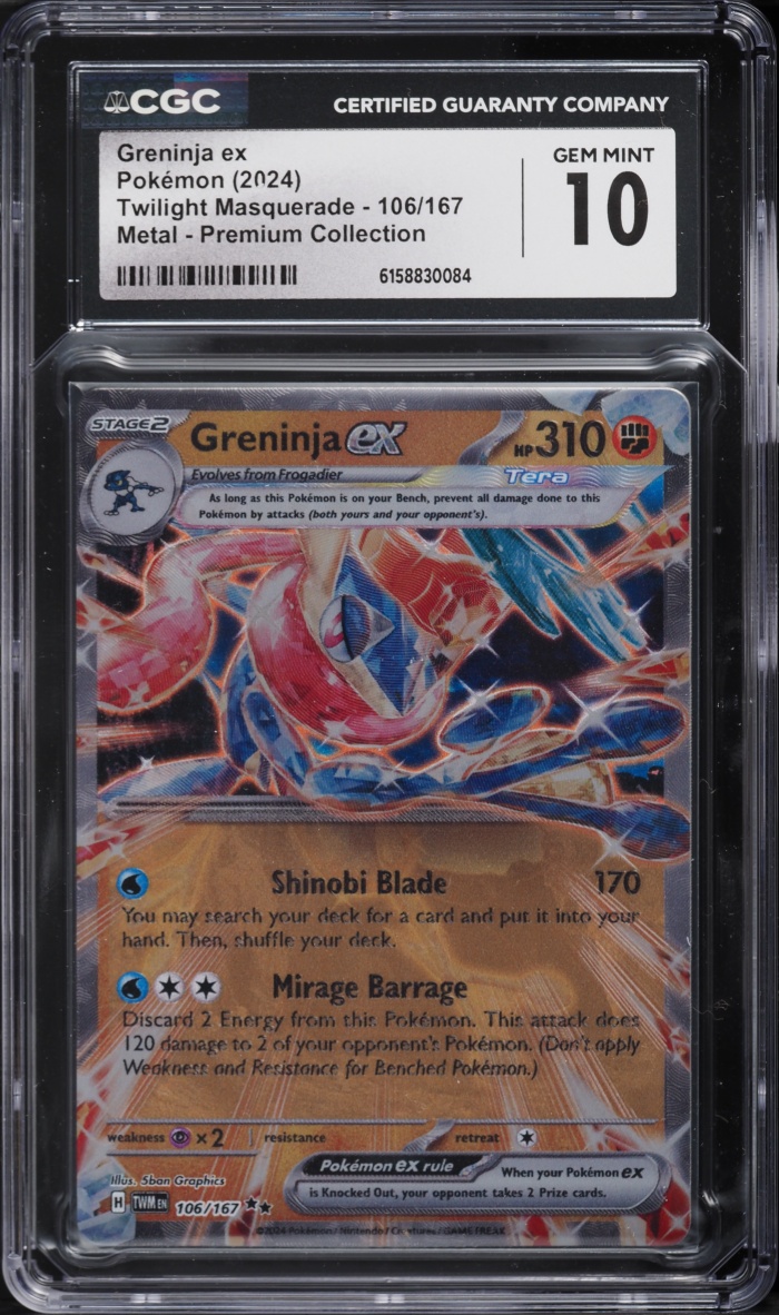 2024 Pokemon SV Twilight Masquerade Metal Premium Greninja EX #106 CGC 10 GEM MINT