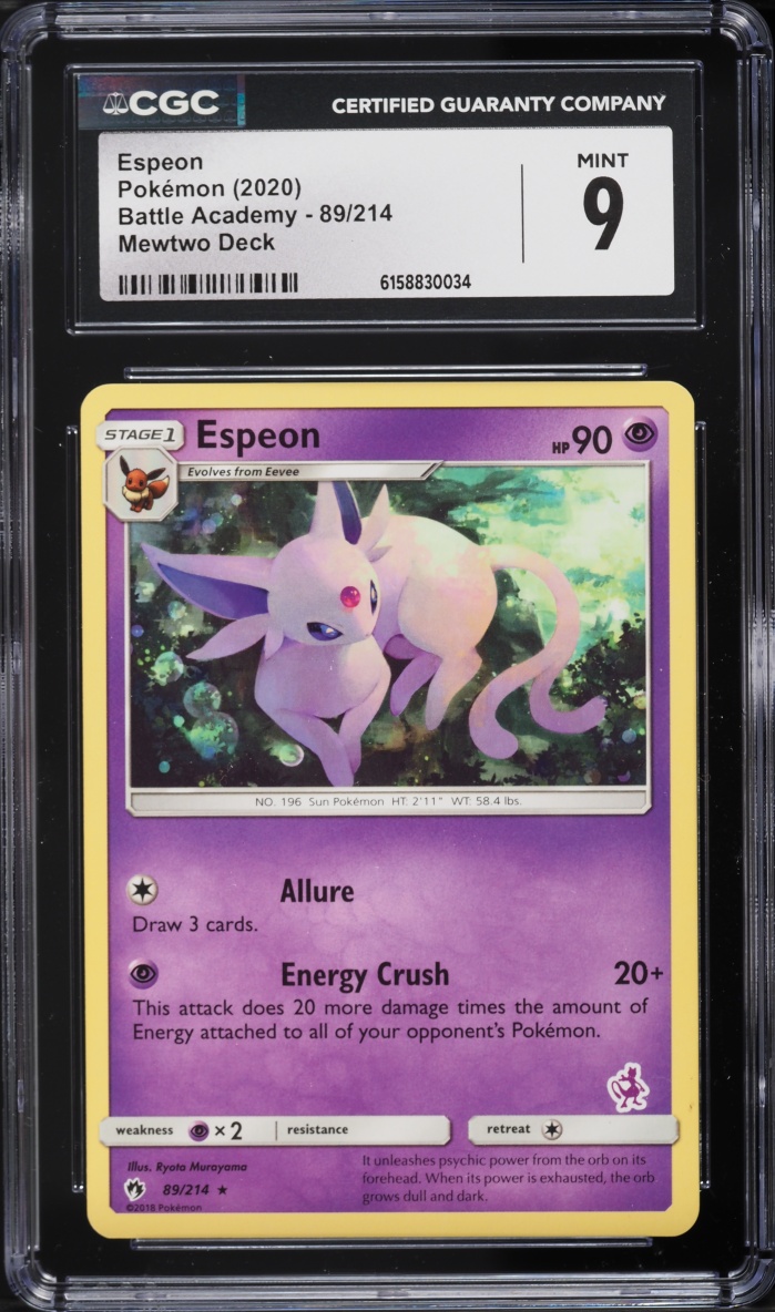 2020 Pokemon Sword & Shield Battle Academy Deck Espeon #89 CGC 9 MINT