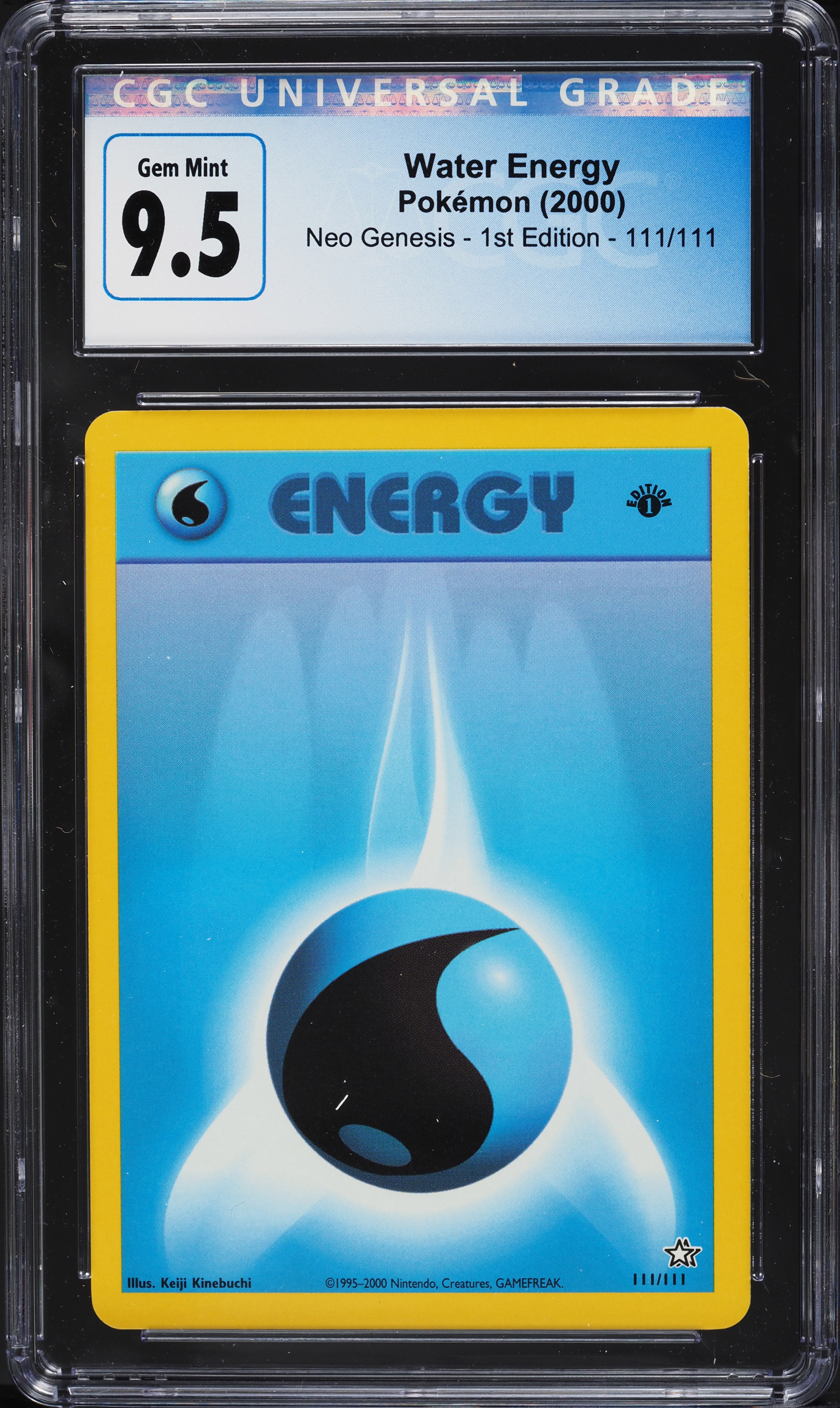 2000 Pokemon Neo Genesis 1st Edition Water Energy #111 CGC 9.5 GEM MINT