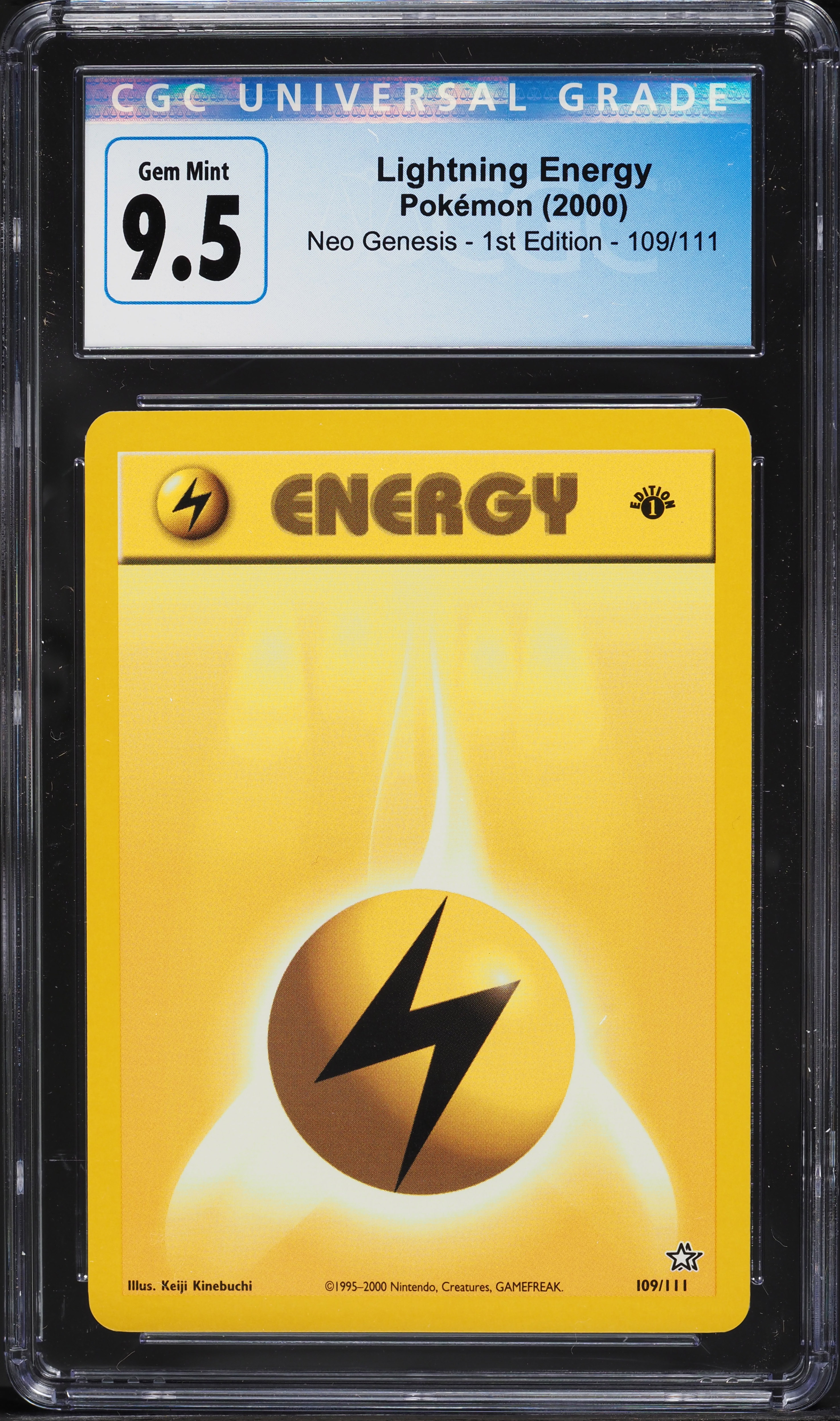 2000 Pokemon Neo Genesis 1st Edition Lightning Energy #109 CGC 9.5 GEM MINT