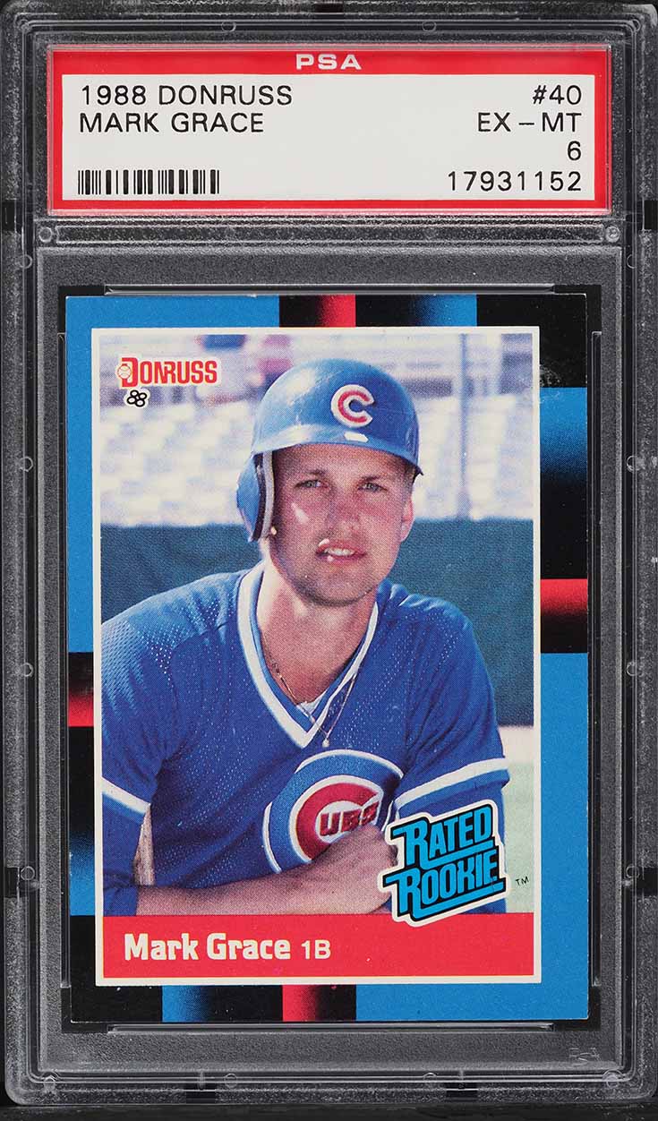 1988 Donruss Mark Grace ROOKIE #40 PSA 6 EXMT