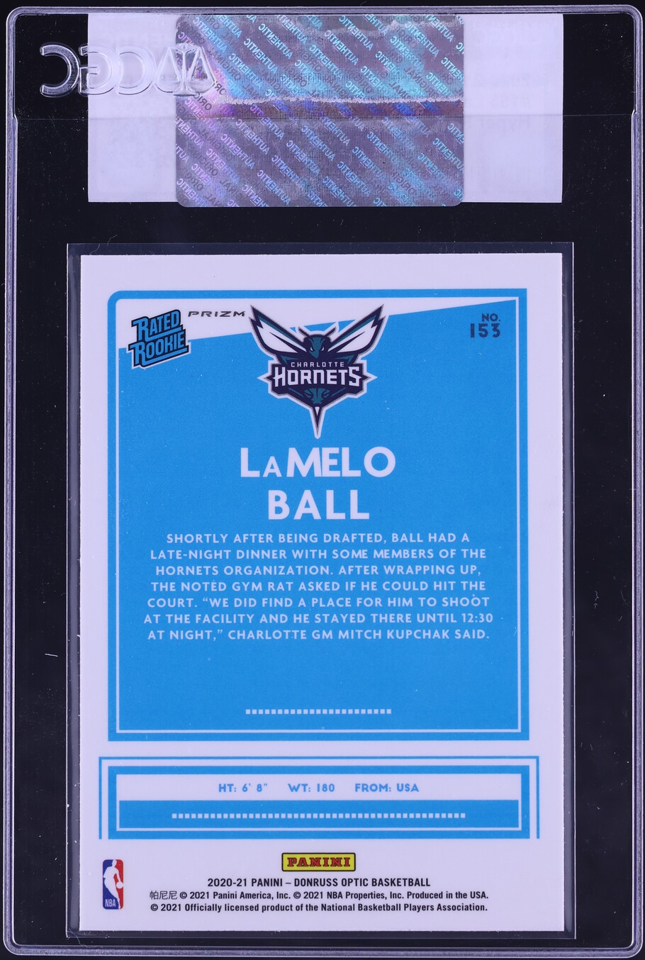 2020 Donruss Optic Hyper Pink Prizm LaMelo Ball ROOKIE #153 CGC AUTH