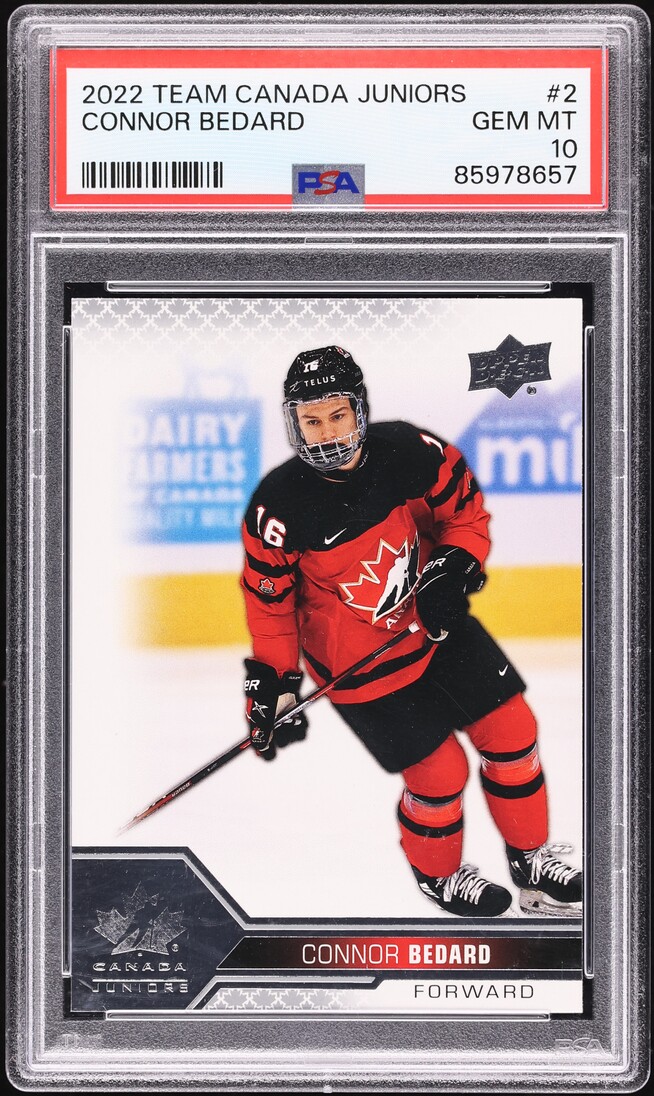 2022 Upper Deck Team Canada Juniors Connor Bedard ROOKIE #2 PSA 10 GEM MINT