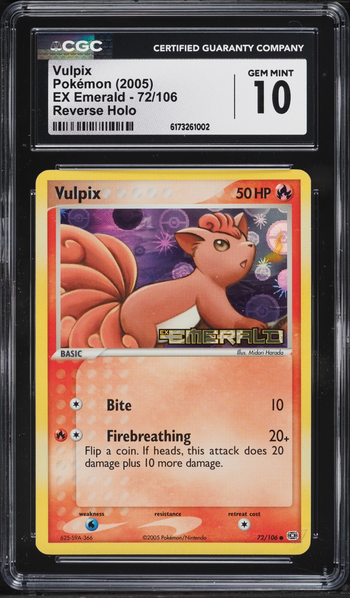 2005 Pokemon EX Emerald Reverse Holo Vulpix #72 CGC 10 GEM MINT